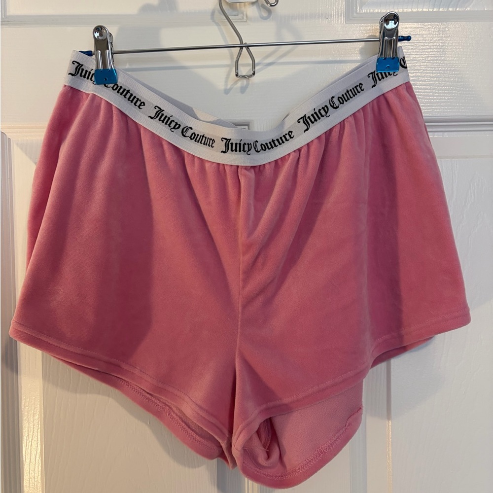 Juicy Couture Pink Velour Sleep Shorts with Branded Waistband